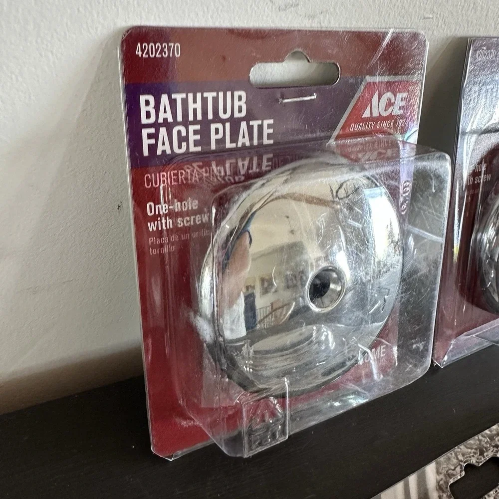 New Ace Hardware Bathtub Face‎ Plate (2) Chrome Tub Spout Ring 4202370 Plumbing